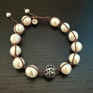 Silpada | Rugged Pearls B2424 Sterling Silver Adjustable Cord Bracelet-retired